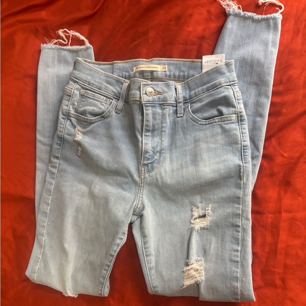 Levi's Light Blue Ripped Skinny Jeans